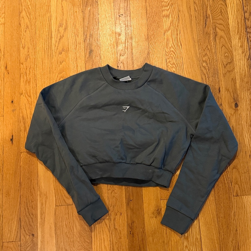 Gymshark Green Crewneck Sweater- crop